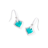 Joelle Silver Bright Aqua Illusion Small Drop Earrings