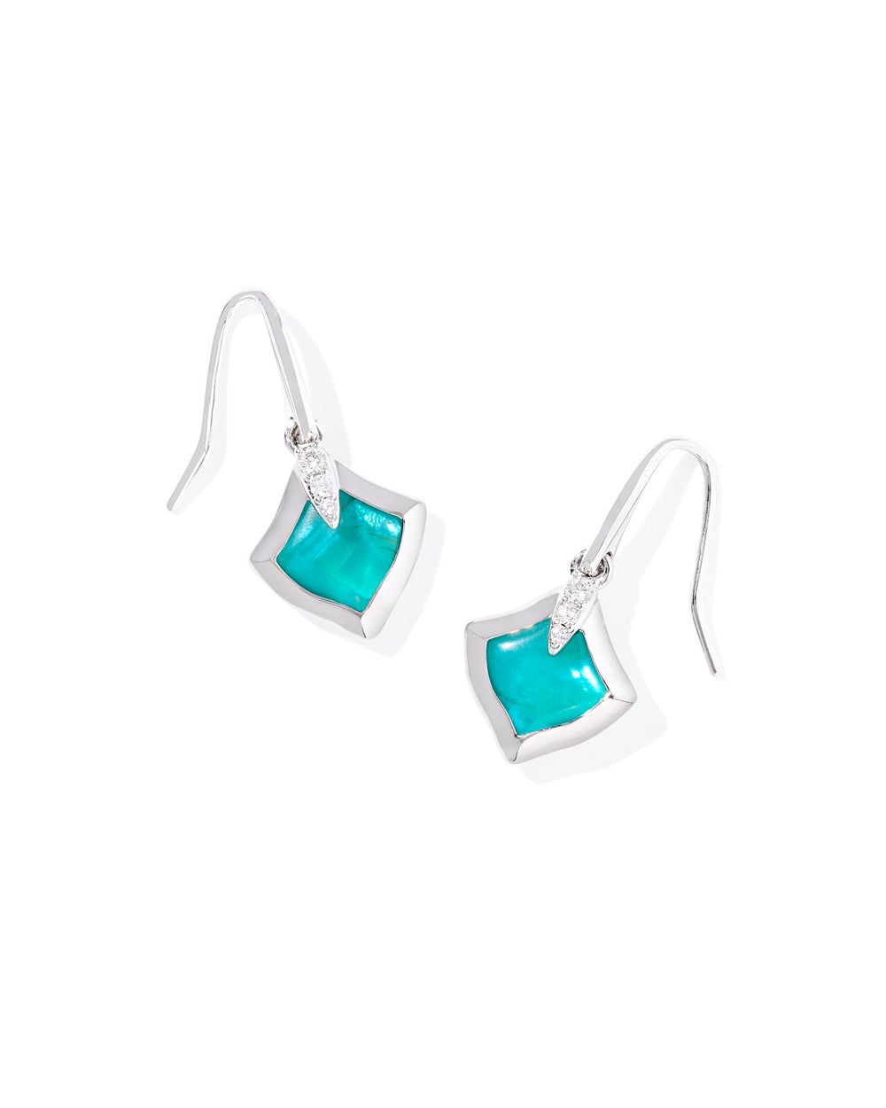 Joelle Silver Bright Aqua Illusion Small Drop Earrings