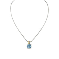 K5246-A603 - Beijos Cor Cushion Cut Pendant Necklace - Aqua
