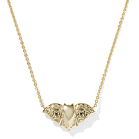 Bat Gold Short Pendant Necklace with golden obsidian stone

Whimsical bat pendant necklace in 14k yellow gold over brass

Halloween-inspired gold necklace with bat charm and hoofprint

Golden obsidian bat pendant on adjustable gold chain

Short gold necklace featuring spooky bat pendant with detailing