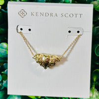 Bat Gold Short Pendant Necklace Golden Obsidian
