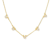 Disney | Kendra Scott Gold Mickey Mouse and Minnie Strand Necklace in White Crystal