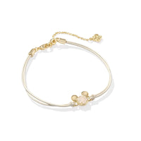 Disney | Kendra Scott Gold Mickey Mouse Corded Bracelet in Iridescent Drusy