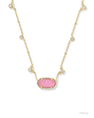 Disney | Kendra Scott Gold Mickey Mouse Elisa Pendant Necklace in Hot Pink Drusy