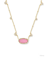 Disney | Kendra Scott Gold Mickey Mouse Elisa Pendant Necklace in Hot Pink Drusy
