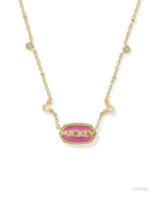 Disney | Kendra Scott Gold Mickey Mouse Elisa Pendant Necklace in Hot Pink Drusy