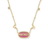 Disney | Kendra Scott Gold Mickey Mouse Elisa Pendant Necklace in Hot Pink Drusy