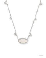 Disney | Kendra Scott Silver Mickey Mouse Elisa Pendant Necklace in Iridescent Drusy
