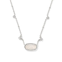 Disney | Kendra Scott Silver Mickey Mouse Elisa Pendant Necklace in Iridescent Drusy