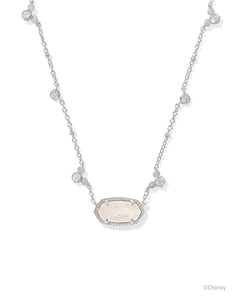 Disney | Kendra Scott Silver Mickey Mouse Elisa Pendant Necklace in Iridescent Drusy