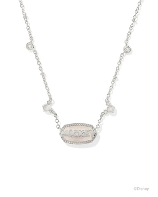 Disney | Kendra Scott Silver Mickey Mouse Elisa Pendant Necklace in Iridescent Drusy