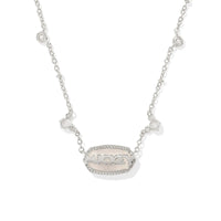 Disney | Kendra Scott Silver Mickey Mouse Elisa Pendant Necklace in Iridescent Drusy