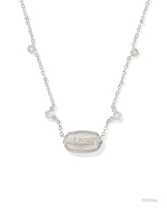 Disney | Kendra Scott Silver Mickey Mouse Elisa Pendant Necklace in Iridescent Drusy