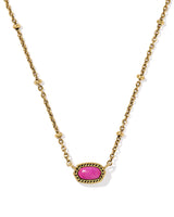 Mini Elisa Vintage Gold Pendant Necklace in dark fuchsia magnesite

Dainty fuchsia stone pendant necklace with satellite chain

Kendra Scott Mini Elisa necklace with pink magnesite stone

Vintage gold short pendant necklace with adjustable chain

Minimal dainty gold necklace with fuchsia teardrop pendant
