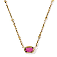 Mini Elisa Vintage Gold Pendant Necklace in dark fuchsia magnesite

Dainty fuchsia stone pendant necklace with satellite chain

Kendra Scott Mini Elisa necklace with pink magnesite stone

Vintage gold short pendant necklace with adjustable chain

Minimal dainty gold necklace with fuchsia teardrop pendant