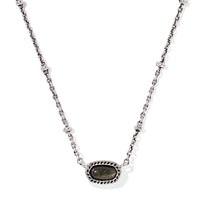 Mini Elisa Vintage Silver Satellite Short Pendant Necklace Golden Obsidian
