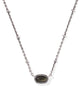 Mini Elisa Vintage Silver Satellite Short Pendant Necklace Golden Obsidian
