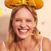 Disney | Kendra Scott Gold Minnie Mouse Pendant Necklace in Hot Pink Drusy