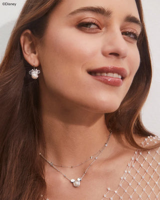 Disney | Kendra Scott Silver Mickey Mouse Pendant Necklace in Freshwater Cultured Pearl