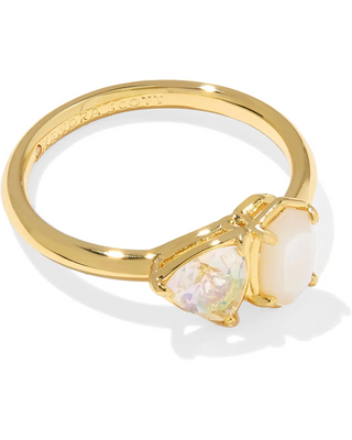 The stack piece you didn't know you needed. The Tatum Band Ring pairs Kendra Scott's signature Elisa shape with a sparkling trillion-cut stone on a sleek classic band — effortlessly polished and endlessly wearable in a warm gold neutral mix.

Material | Brass
Stone Type | Illusion cubic zirconia
Style | Toi-et-moi — signature Elisa shape + trillion-cut stone
Band | Classic, stackable silhouette