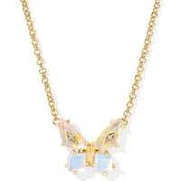 Bianca Butterfly Gold Iridescent White Mix Pendant Necklace