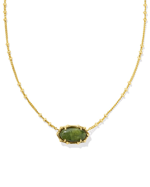 kendra scott necklace 
Elisa Gold Bamboo Frame Short Pendant Necklace in Sage Serpentine