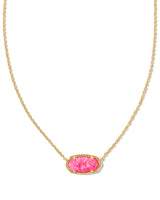 Elisa Gold Pendant Necklace in Bright Pink Kyocera Opal
