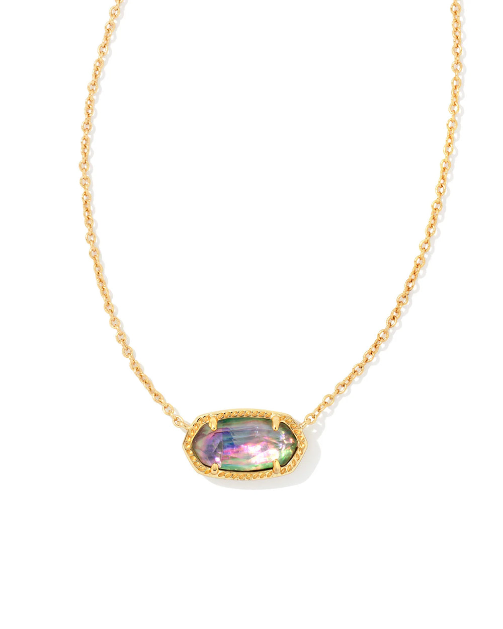 Kendra Scott Elisa Gold Pendant Necklace in Lilac Abalone