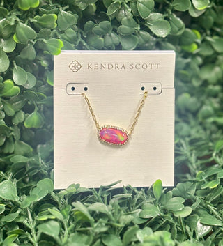 Kendra Scott Elisa Pave Frame Gold Necklace in Pink Opalescent Resin
Crystal frame necklace 
Kendra Scott necklace 
Kendra Scott Jewelry 