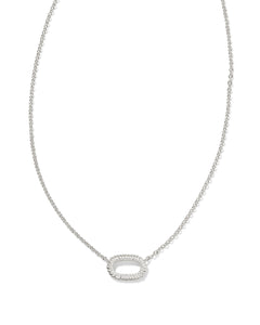 Kendra Scott Necklace 
Elisa Ridge Open Frame Short Pendant Necklace in Silver