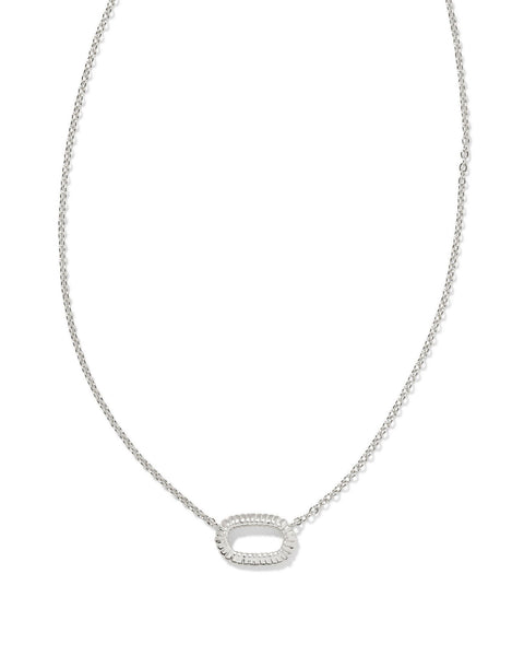 Kendra Scott Necklace 
Elisa Ridge Open Frame Short Pendant Necklace in Silver