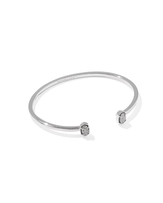 Emilie Cuff Bracelet Silver in Platinum Drusy
Kendra Scott Silver Cuff Bracelet with two platinum drusy stones on the ends of the cuff