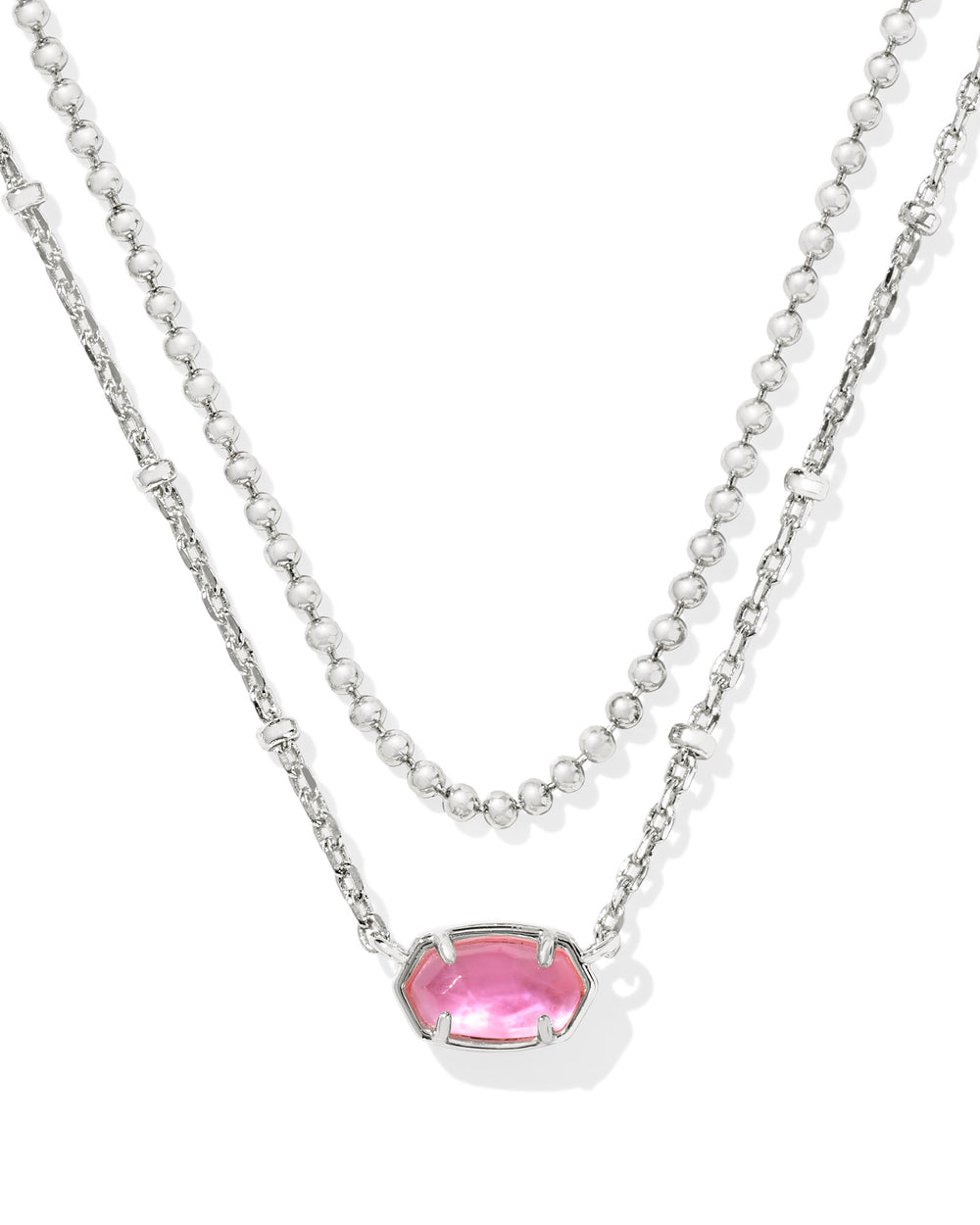 Kendra Scott 
Emilie Silver Multi Strand Necklace in Azalea Illusion