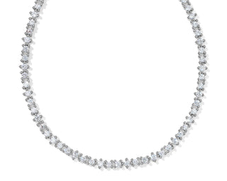 Brand | Kendra Scott
Style | Fate tennis necklace
Color | Silver
Detailing | Continuous line of cubic zirconia
Length | 20-inch total chain