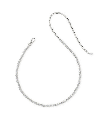 Brand | Kendra Scott
Style | Fate tennis necklace
Color | Silver
Detailing | Continuous line of cubic zirconia
Length | 20-inch total chain