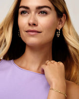 Disney | Kendra Scott Gold Mickey Mouse and Minnie Mouse Hoop in White Crystal
