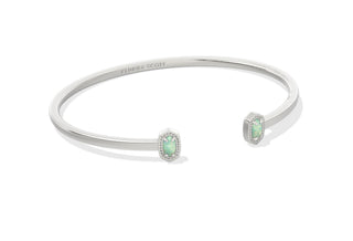 Kendra Scott Cuff Bracelet 
Silver Cuff Bracelet 
Stone: Green Opal (Lab Grown)