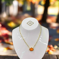Kendra Scott pumpkin necklace
pumpkin gold pendant
women’s fall necklace
orange mother-of-pearl necklace
seasonal jewelry for fall
pumpkin season pendant necklace
fall fashion jewelry
autumn statement necklace
Kendra Scott fall collection
festive pumpkin jewelry
short pendant necklace 19 inch chain
unique fall necklace
one-of-a-kind jewelry piece
pumpkin carving accessory
trick-or-treat outfit jewelry
versatile autumn necklace