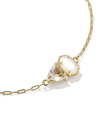 Tatum Gold Delicate Chain Bracelet in Iridescent Mix