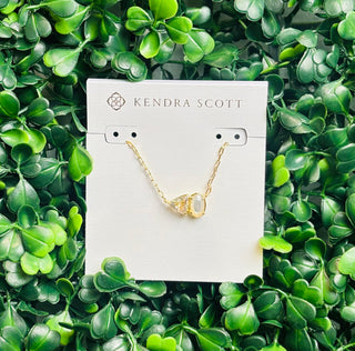 Tatum Gold Short Pendant Necklace featuring Elisa shape and June birthstone-inspired stone (natural color stone). Elegant toi et moi style for everyday wear or gifting.