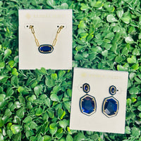 Kendra Scott earrings and necklace set navy mother of pearl