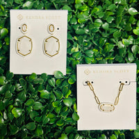 Kendra Scott earrings and necklace set white ivory mother of pearl