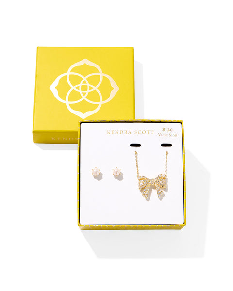 Wrap up your gift giving with the Krista Bow and Ashton Gift Set. This elegant duo pairs cultured freshwater pearl stud earrings with a sparkling bow pendant necklace, creating the perfect mix of timeless charm and modern style. Thoughtfully curated and ready to gift, it’s ideal for anyone on your list.