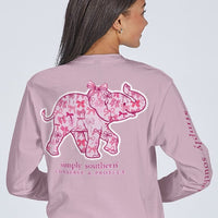 Youth Track Elephant Bow Long Sleeve Tee