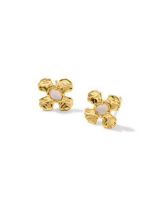 Leanne Gold Stud Earrings in Natural Mother of Pearl
Design | Floral silhouette with textured metal petals and a signature-shape mother of pearl stone center
Stone | Natural Mother of Pearl
Finish | Gold
Style | Dainty stud earrings, perfect for everyday wear
Dimensions | 0.46"L x 0.46"W