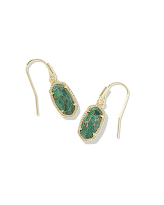 Style | Dainty drop earrings
Metal | 14k yellow gold over brass
Material | Bronze Veined Green Malachite
Closure | Earwire
Size | 1.1 inches long × 0.38 inches wide