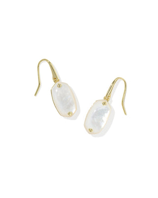 Style | Drop earrings
Finish | Gold
Stone | Ivory Mother of Pearl
Setting | Riveted stone with hammered metal back, frameless finish
Dimensions | 1.19" L × 0.38" W
Brand | Kendra Scott