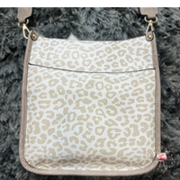 Posie Guitar Strap Crossbody - Light Grey Cheetah
