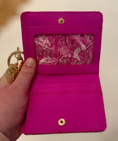 Lilly Pulitzer card case, Swayin in the Breeze wallet, snap closure card holder, wristlet card case, Lilly Pulitzer travel accessories, compact card wallet, ID holder with strap
