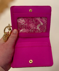 Lilly Pulitzer card case, Swayin in the Breeze wallet, snap closure card holder, wristlet card case, Lilly Pulitzer travel accessories, compact card wallet, ID holder with strap
